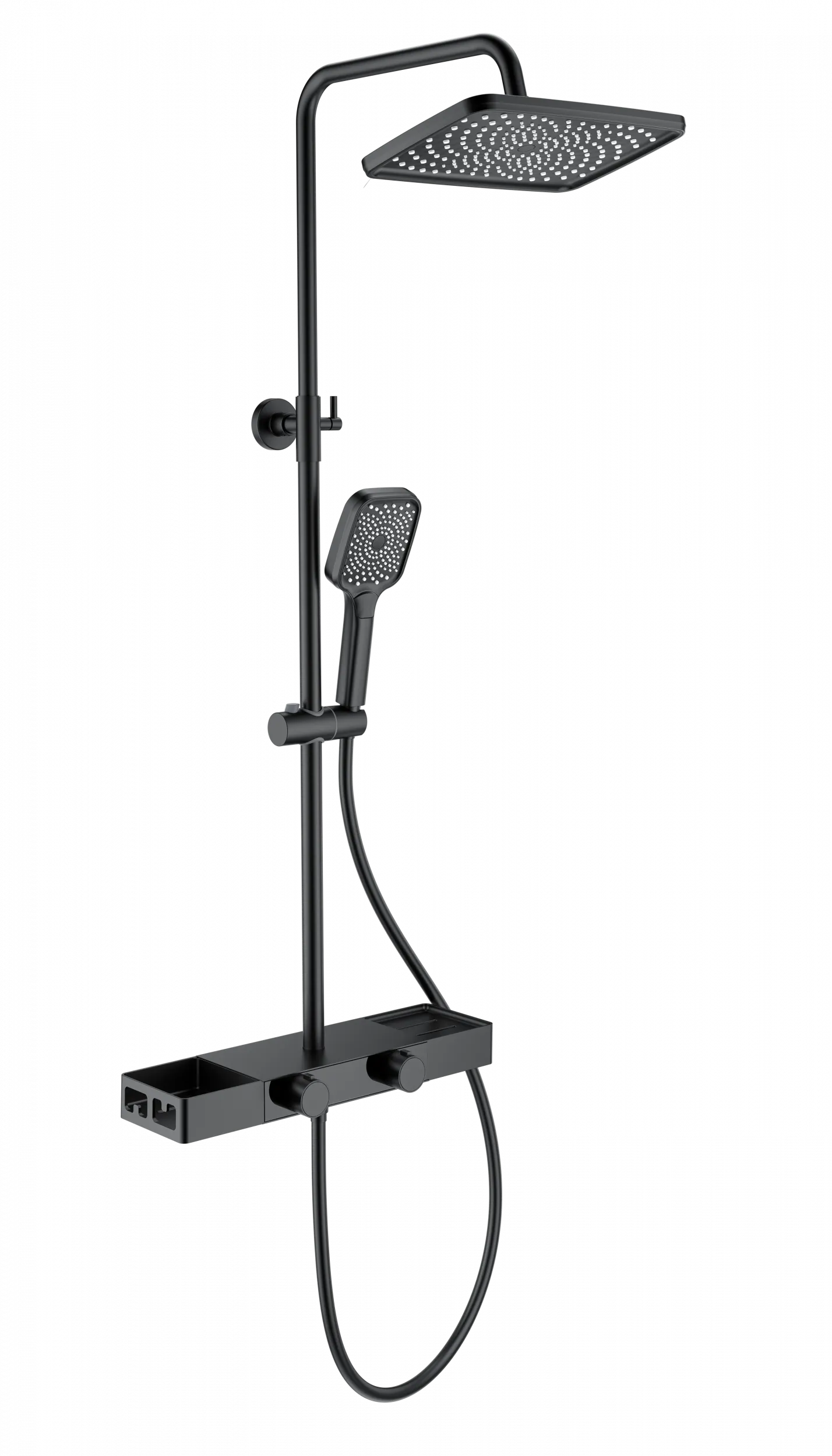 Душевая система WONZON & WOGHAND Shelf, Черный матовый (WW-B3552-MB)
