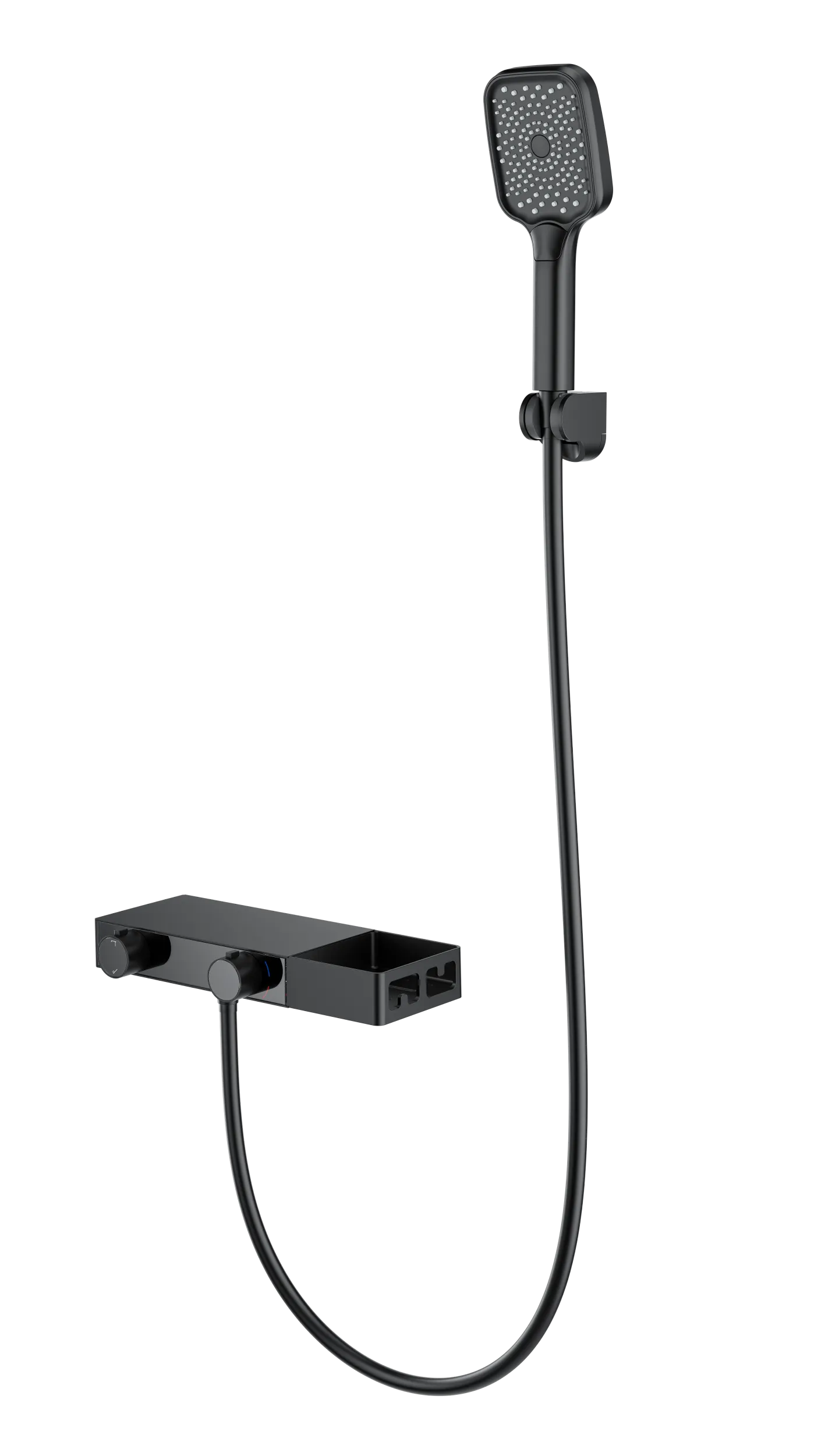 Смеситель для ванны с душем WONZON & WOGHAND Shelf, Черный матовый (WW-B2551-MB)