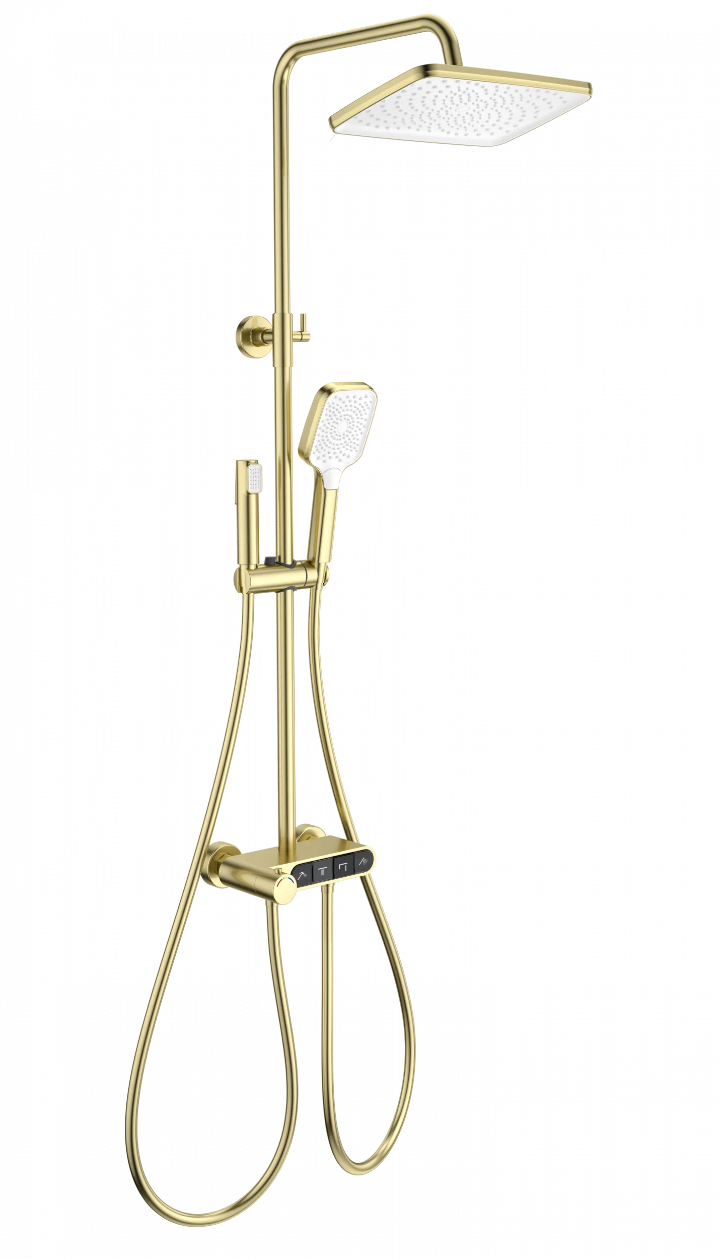 Душевая система с термостатом WONZON & WOGHAND MUSE Corno, Брашированное золото (WW-B3112-BG)